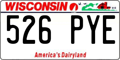 WI license plate 526PYE