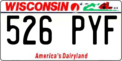 WI license plate 526PYF
