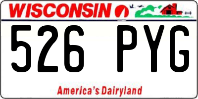 WI license plate 526PYG
