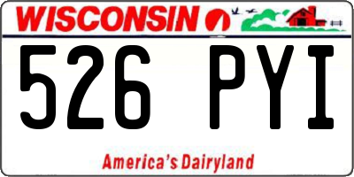 WI license plate 526PYI
