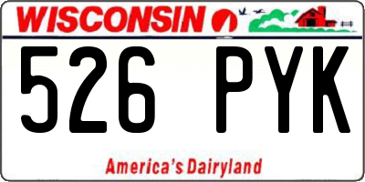 WI license plate 526PYK