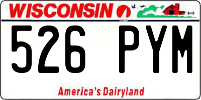 WI license plate 526PYM