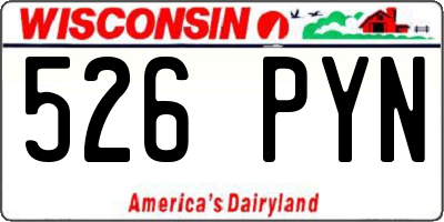 WI license plate 526PYN