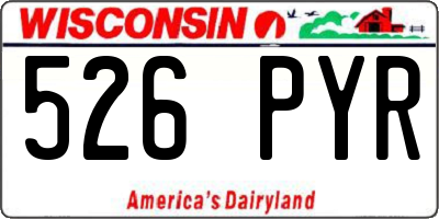 WI license plate 526PYR
