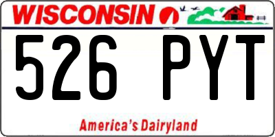 WI license plate 526PYT