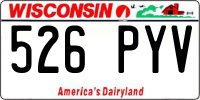WI license plate 526PYV
