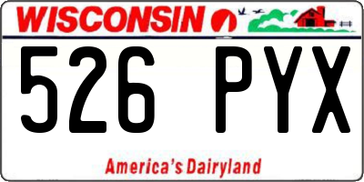 WI license plate 526PYX