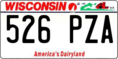 WI license plate 526PZA