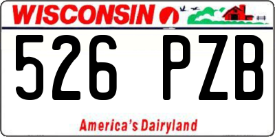 WI license plate 526PZB