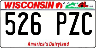 WI license plate 526PZC