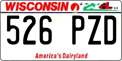 WI license plate 526PZD