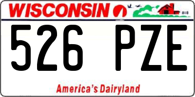 WI license plate 526PZE