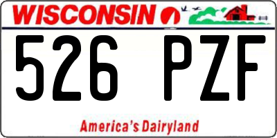 WI license plate 526PZF