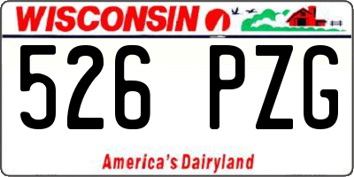 WI license plate 526PZG