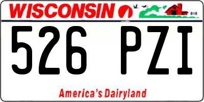 WI license plate 526PZI