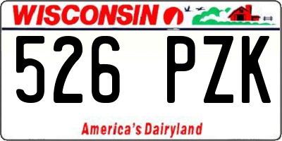 WI license plate 526PZK