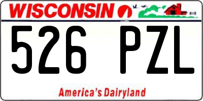WI license plate 526PZL