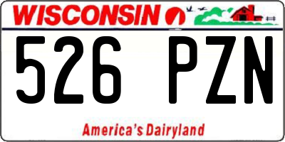 WI license plate 526PZN