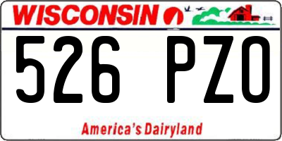 WI license plate 526PZO