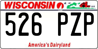WI license plate 526PZP