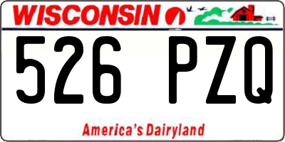 WI license plate 526PZQ