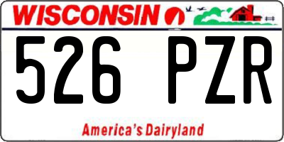 WI license plate 526PZR