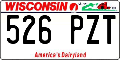 WI license plate 526PZT