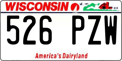WI license plate 526PZW