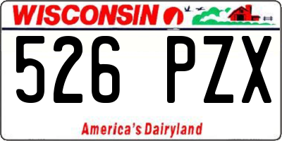 WI license plate 526PZX