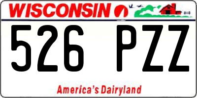 WI license plate 526PZZ