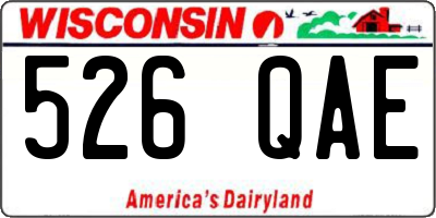 WI license plate 526QAE