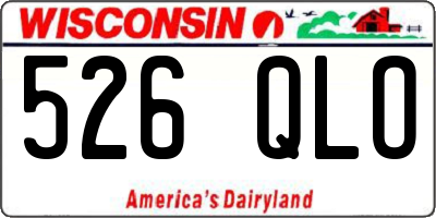 WI license plate 526QLO