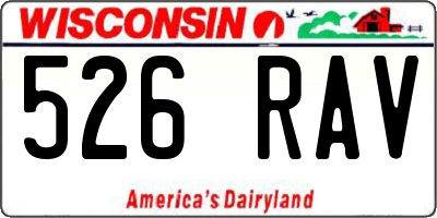 WI license plate 526RAV