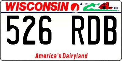 WI license plate 526RDB