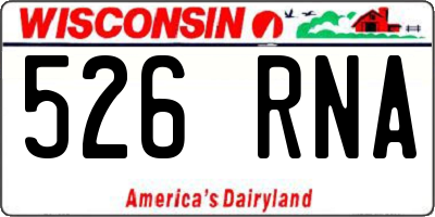 WI license plate 526RNA