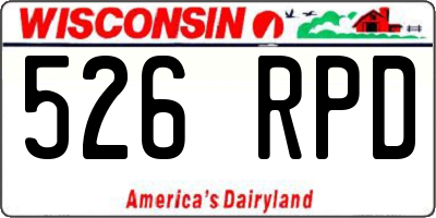 WI license plate 526RPD