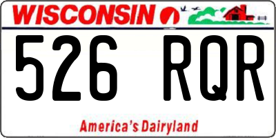 WI license plate 526RQR