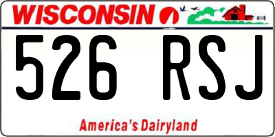 WI license plate 526RSJ