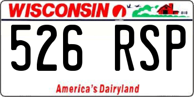 WI license plate 526RSP