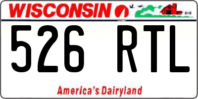 WI license plate 526RTL