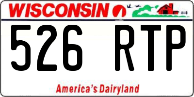 WI license plate 526RTP