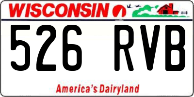 WI license plate 526RVB