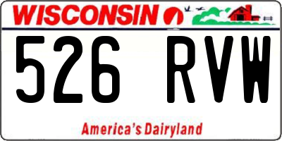 WI license plate 526RVW