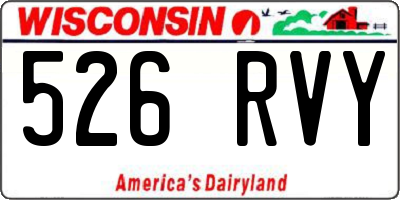 WI license plate 526RVY