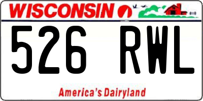 WI license plate 526RWL