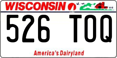 WI license plate 526TOQ