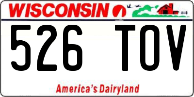 WI license plate 526TOV