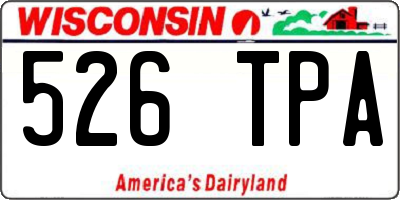 WI license plate 526TPA