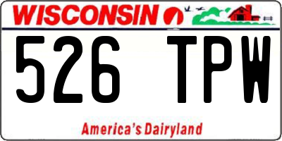 WI license plate 526TPW
