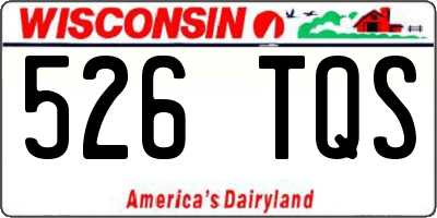 WI license plate 526TQS